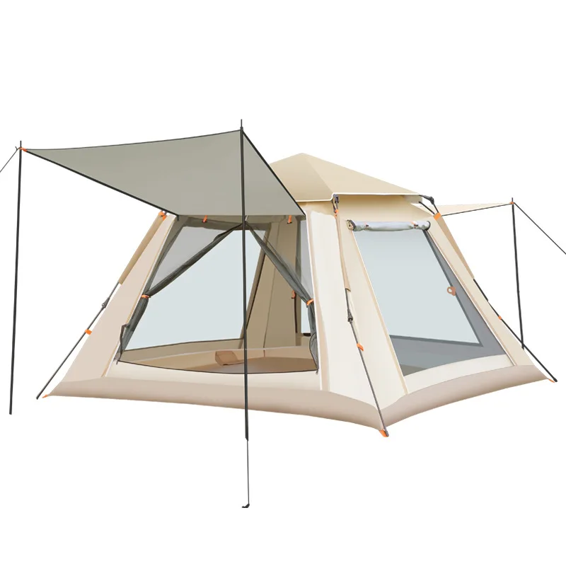 Hot Sale Oxford Cloth Full-Automatic Folding Pop-up Camping Tent Waterproof for 3-4 Persons for Beach Use with Storage Bag