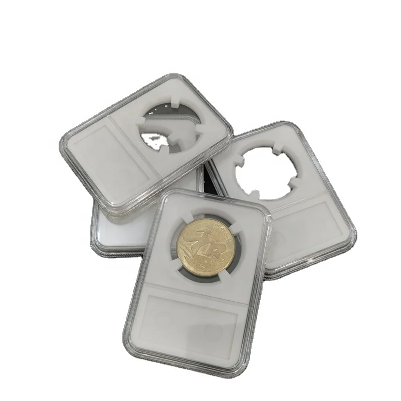 Protect coin display identification board box plastic box  Collection Box Organizer Coin Capsules  Transparent Plastic