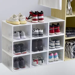 Plastic Sneaker Stackable Storage Transparent Boxes Drop Front Custom Acrylic Wholesale Magnetic Clear Shoe Box