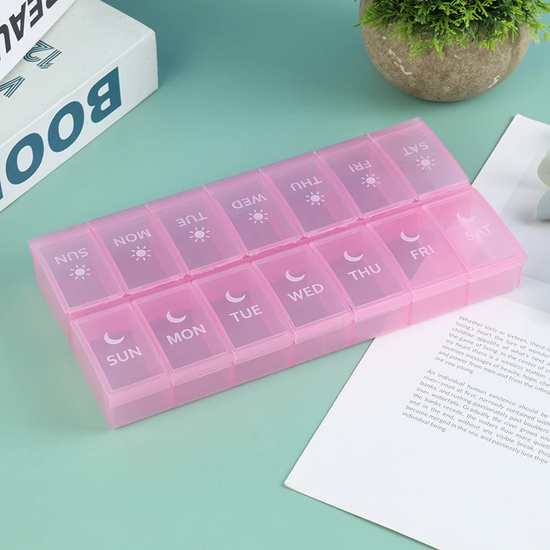 Pill Organizer 2 Times a Day Large 7 Day Vitamin Organizer AM PM/Weekly Daily Medicine Box Cases for Pills Fish Oil Supplements