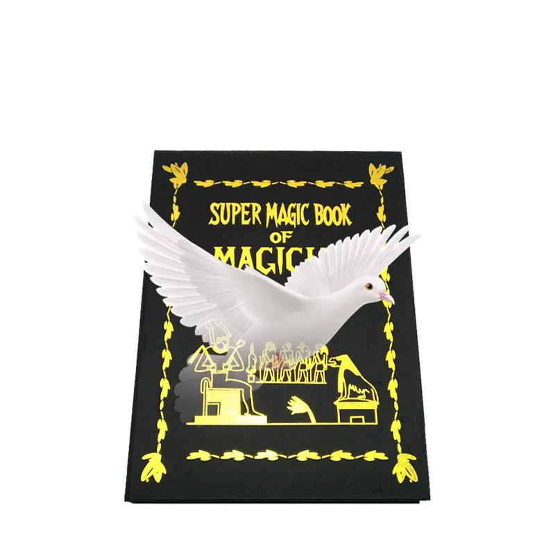 Dove in Book Magic Props Magic Tricks Objects Appearing From Book Stage Magic Gimmick Accessories Children Adults Toys