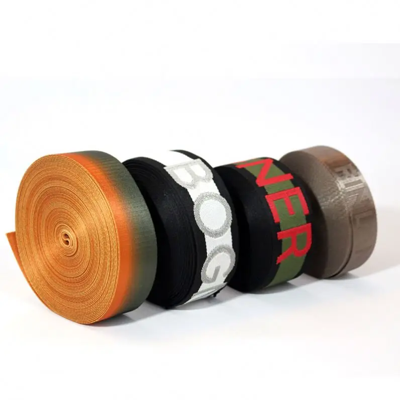 colorful herringbone twill nylon webbing for bag strap seatbelt webbing car safety polyester webbing tape