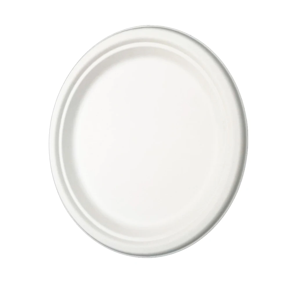 High quality 9 Inch Compostable Disposable Round plates Tableware Of Sugarcane Bagasse  Biodegradable