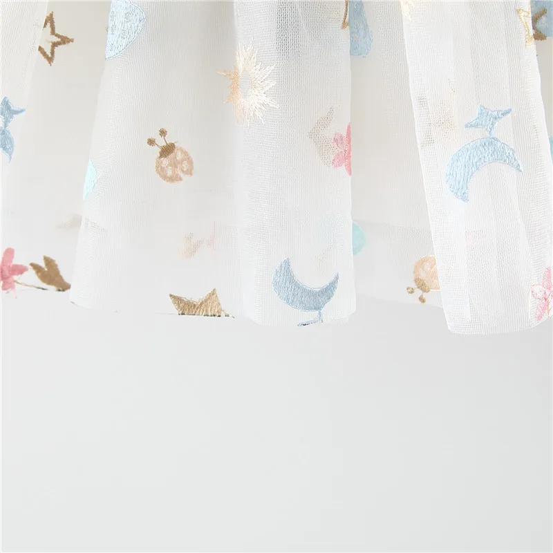 Beach embroidery bowknot kids frock designs indian baby girls princess slip dress + hat