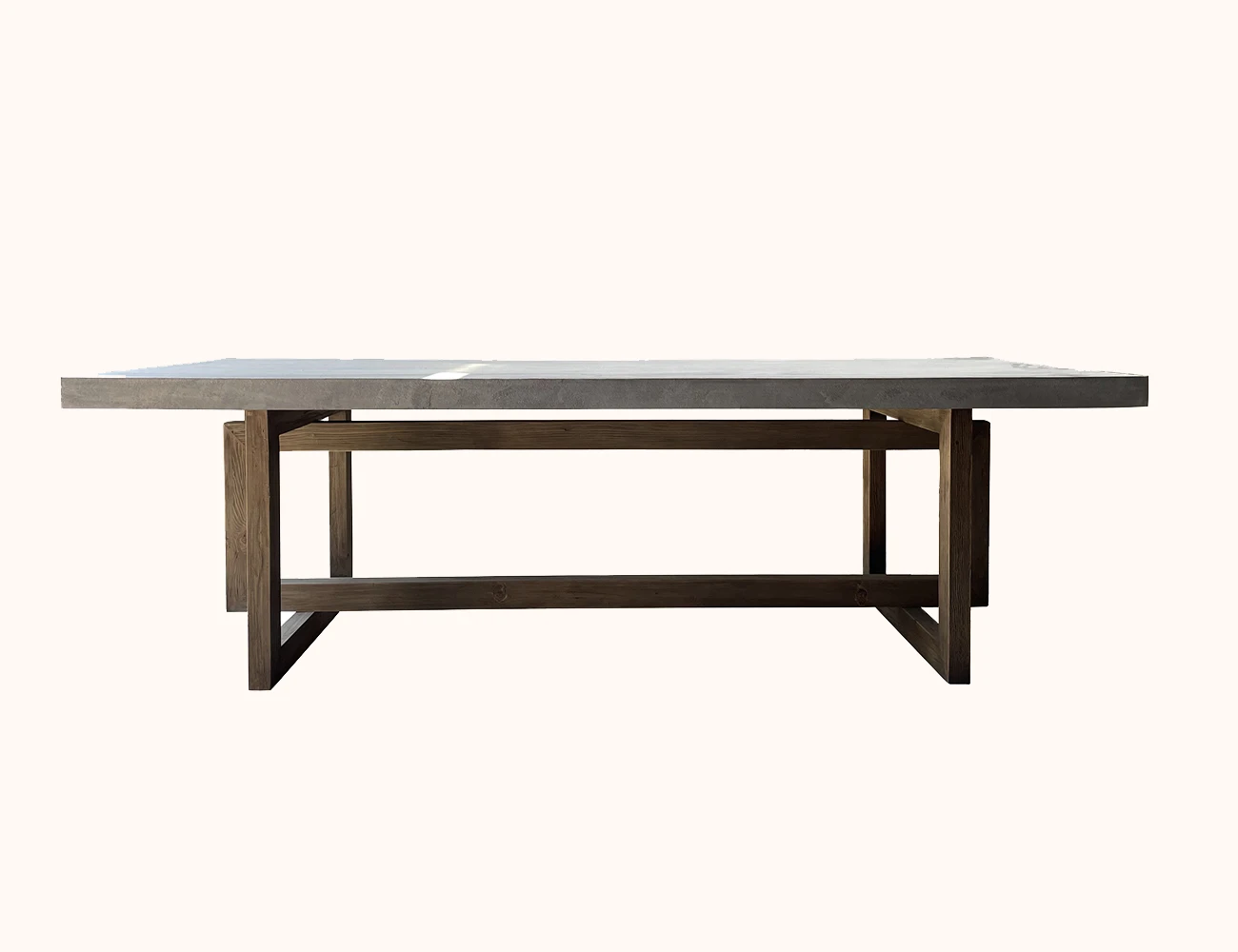 American rustic reclaimed wooden 8 seaters concrete layered over a wood core square dining table