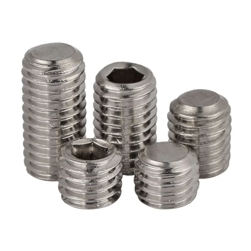 din913 set screw stainless steel hexagon socket set screws with flat point