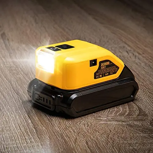 DCB090 двойной USB светодиодный преобразователь света зарядное устройство для DEWALT 20 в литий-ионный аккумулятор конвертер с зарядным устройством адаптер