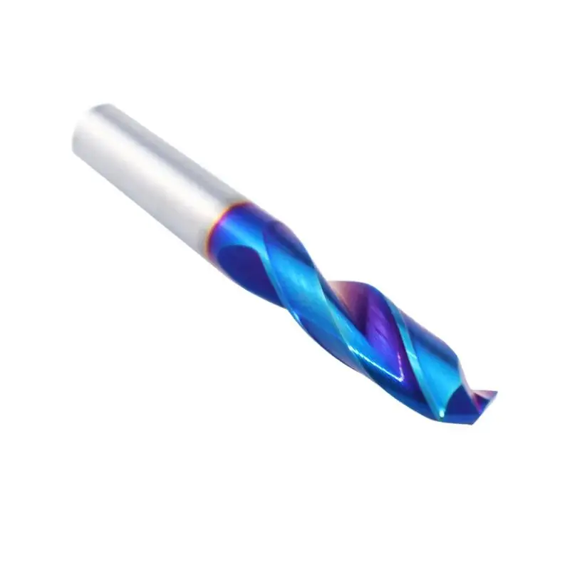 Blue 63 HRC Tungsten Steel Carbide Twist Drill Bits for Hard Metal