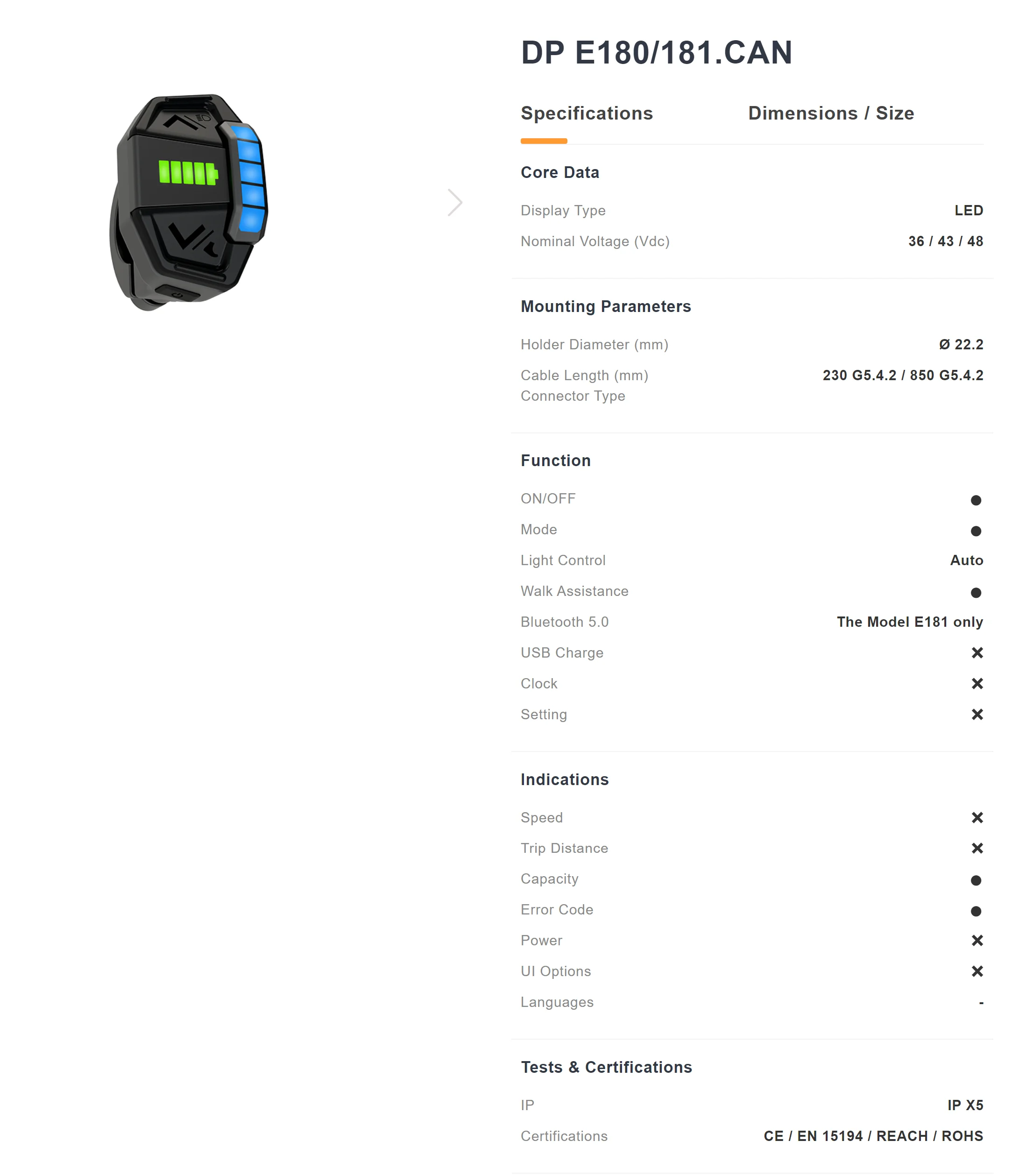 Bafang newest DPE181  display with Bluetooth for bafang M510/M600/M560/M410 motor