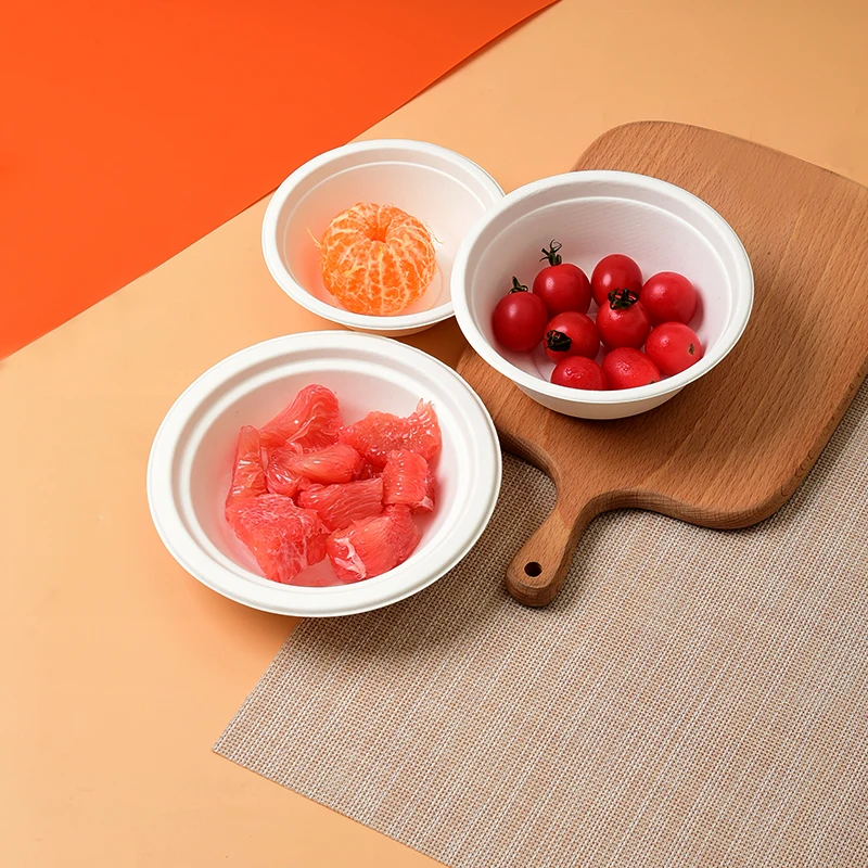 ZX 32oz Custom Hot Food Biodegradable Disposable Sugar Salad Soup Ramen Noodle Takeaway Wooden Sugarcane Bagasse Round Bowl