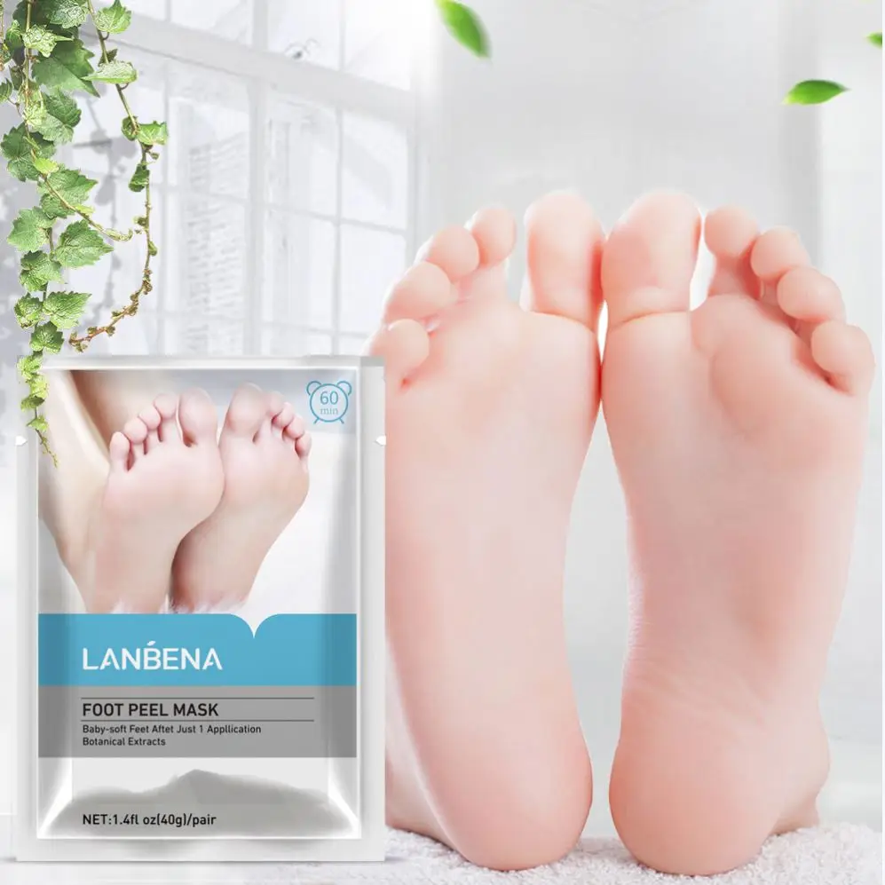 LANBENA Private Label Exfoliating Moisturizing Foot Peel Mask Sheet Adults Foot Care Products Female 3 Years 1.4 Fl.oz / Pair