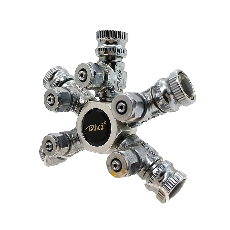 Dici Co2 5-way Splitter Aquarium Co2 Splitter Regulator Valve Distributor Adjusting Valve For Aquarium Plant Co2 Tank