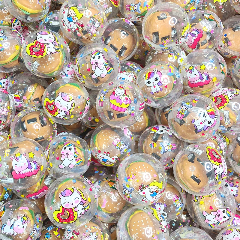 50*50 mm Transparent Twisted Egg Toy Surprise Eggs Gachapon Vending Machine Capsule Toys Round Ball Filled Doll Toys
