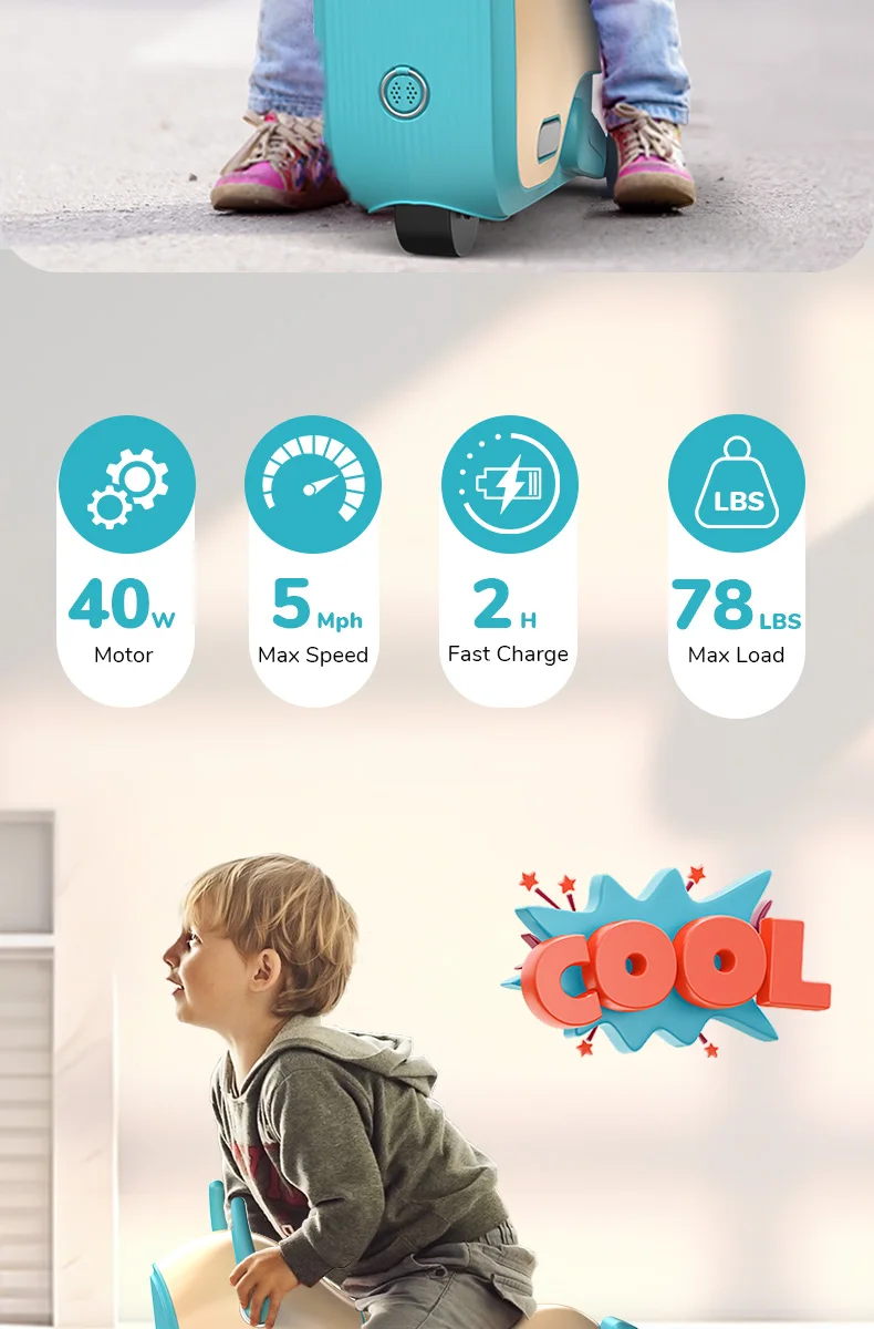 GNU travel suitcases child friendly electric scooter ride on suitcase kids luggage trolley travel