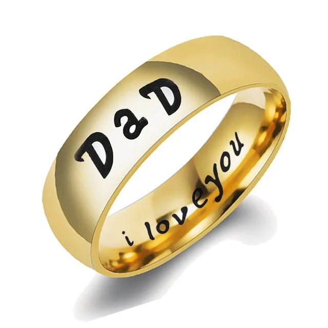 Кольцо из титановой стали с надписью в семейном стиле для Дня отца и матери