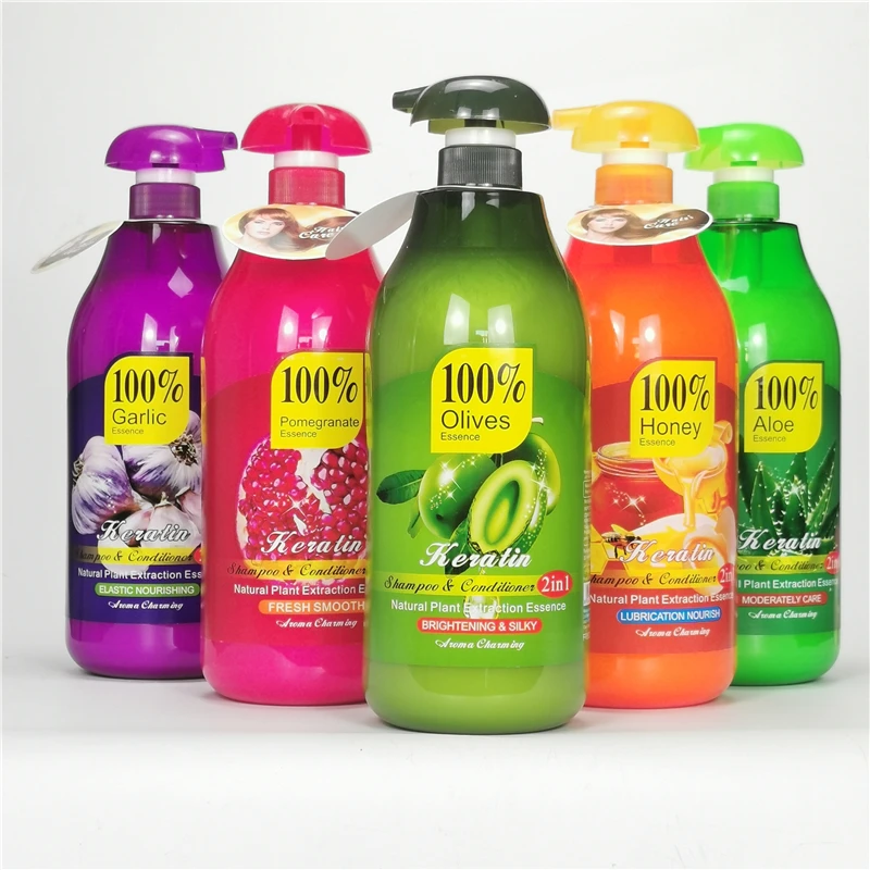 Natural Organic Shampoo Conditi   Aloe vera/Olive/Honey/Garlic/Pomegranate 2 in 1 1500ml Natural Hair Care Plant Extract Shampoo