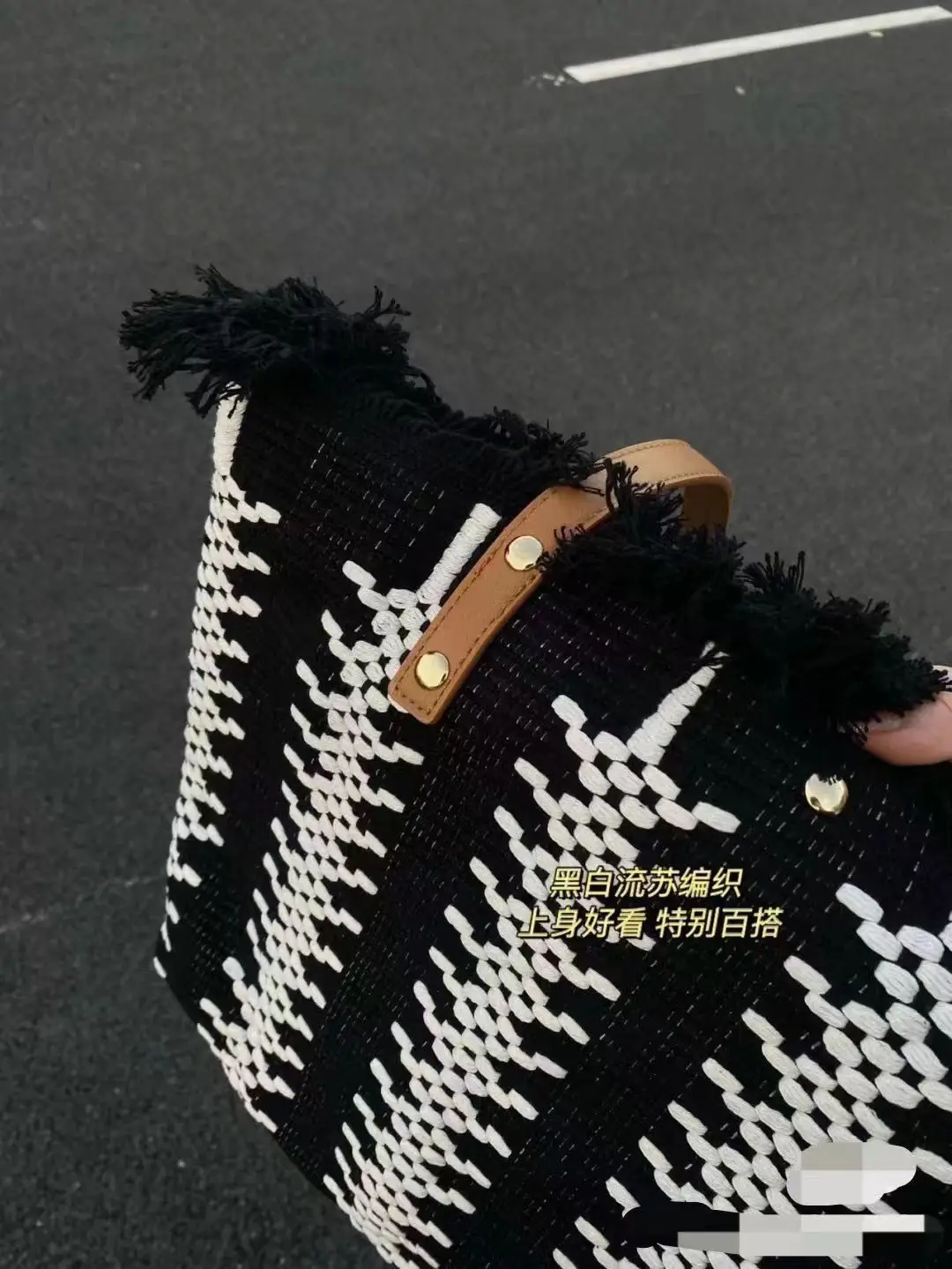 Girls lovely Popular Single Shoulder Bag Large Capacity Canvas Bag Shopping Bag Tassel Handbag