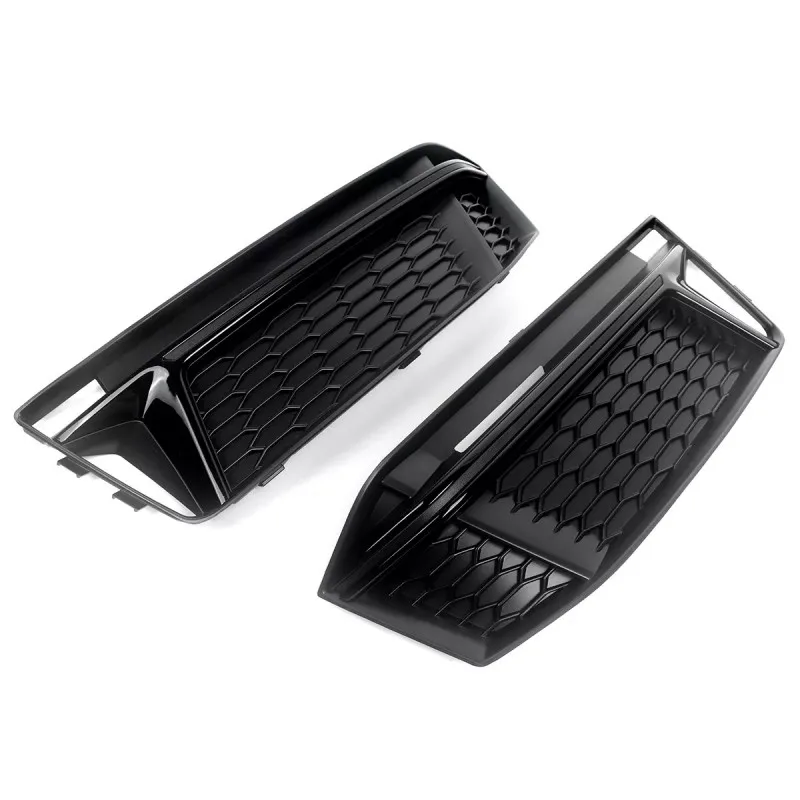 For 2016-2018 Audi A4 B9 S-Line S4 Gloss Black Front Fog Light Lamp Grille Cover