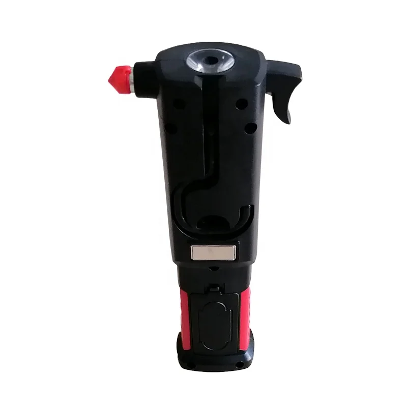 The LED working light knocks the bottom of the window with magnet on board emergency safety hammer flashlight
