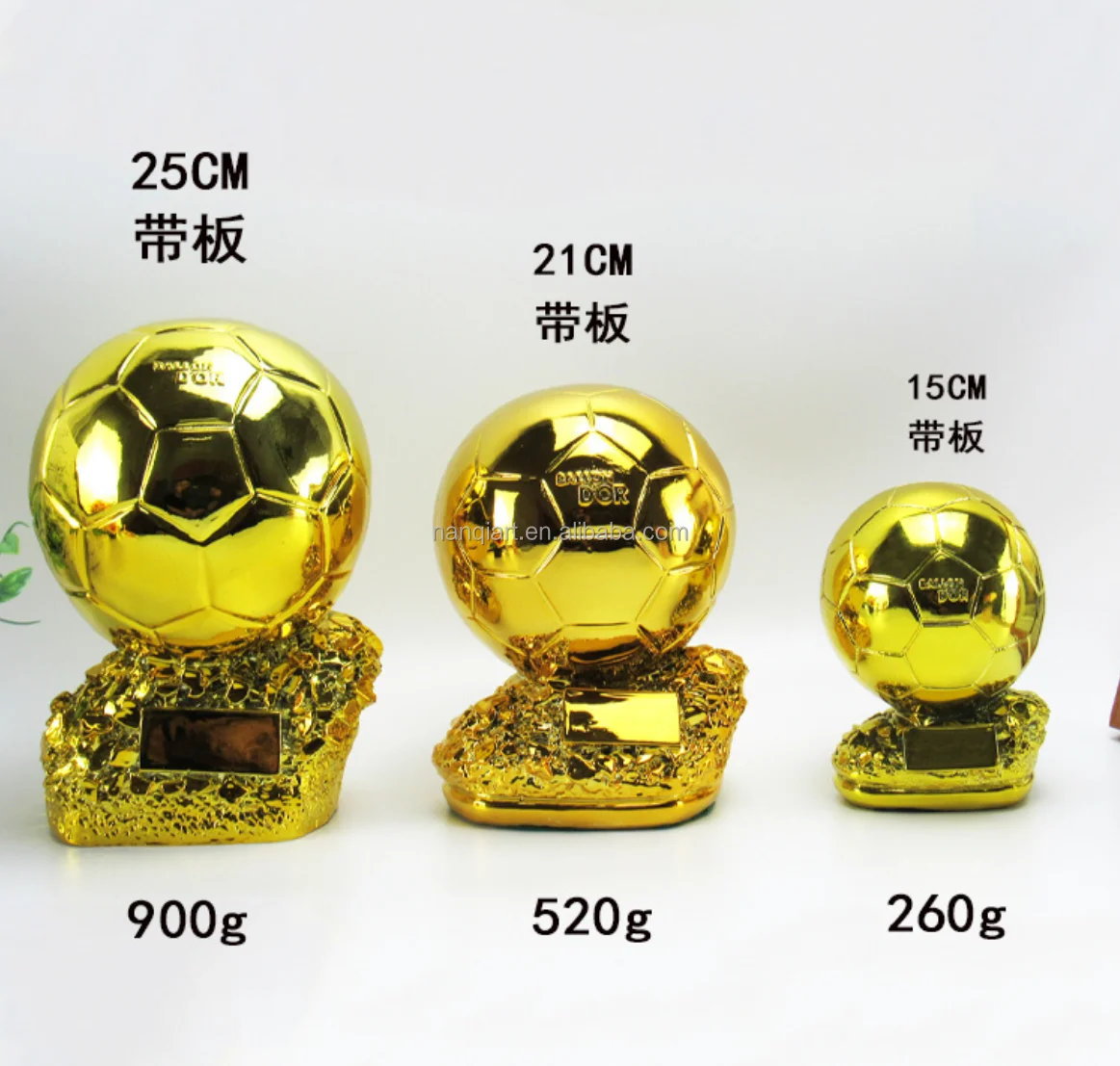 Customized Champions League Trophy High Quality Electroplated Resin Gift Crafts Creative Gold Football Model Trophy With Base