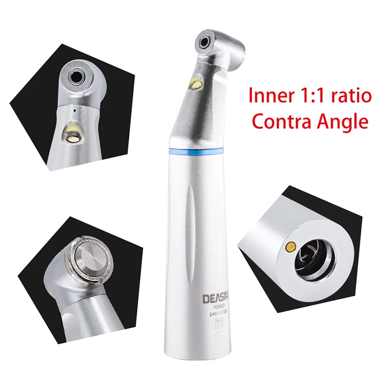 Dental LED Light 1:1 Ratio Contra Angle E-generator Low Speed Handpiece Inner Water Spray E-Type dentistry Tools