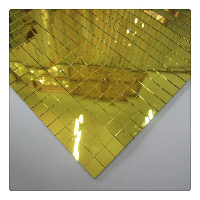 
Self adhesive gold mirror glass mosaic gold mosaic tile for craft kit  (62185224152)