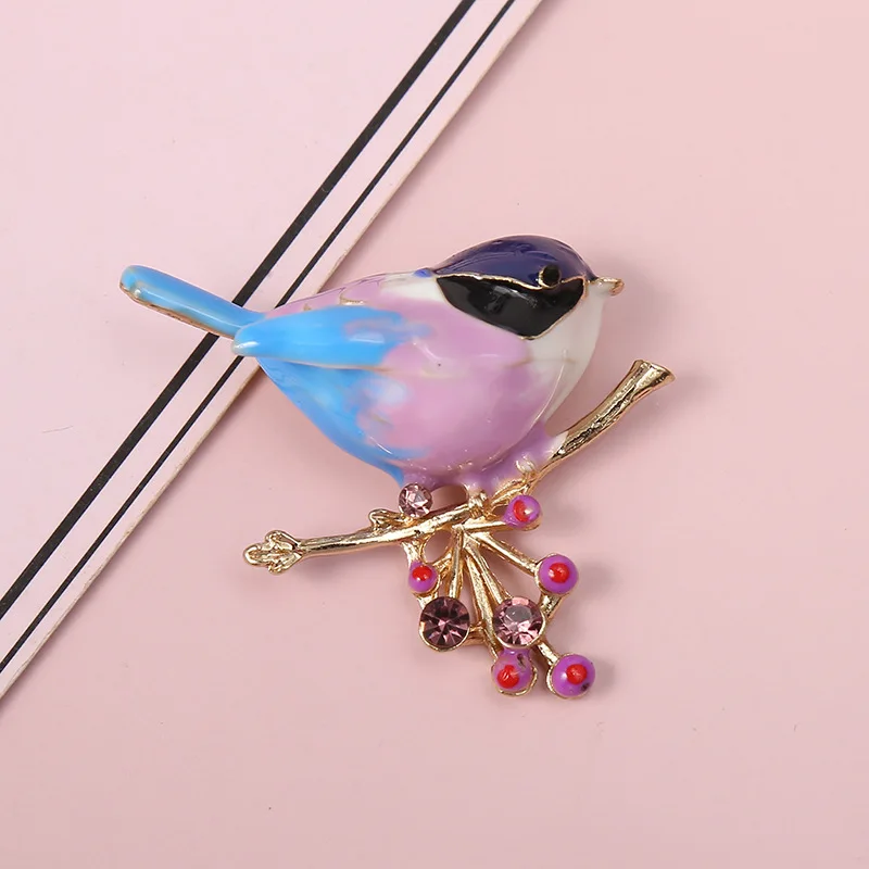 Wholesale Simple Style Alloy Oil Drip Enamel Bird Brooch Personality Animal Brooch for Clothing Accessories