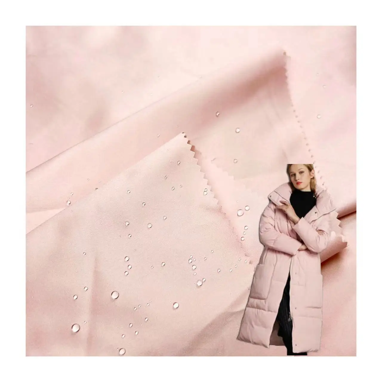 Hot selling winter durable waterproof 30D 680T polyester special coating pongee fabric for down jacket