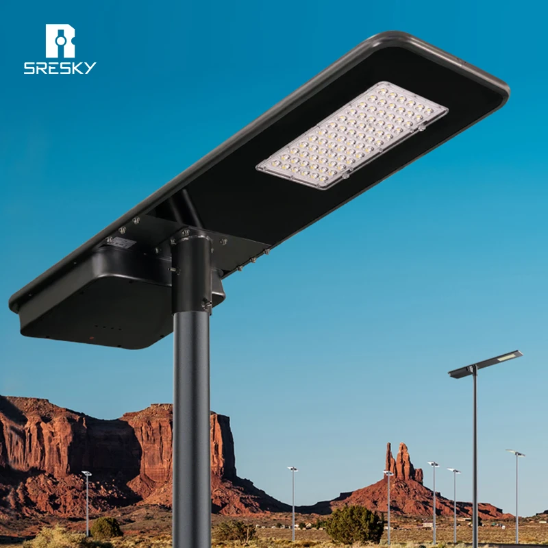 Glass exterior design  IP65 waterproof 120w all in one solar street light for outdoor use