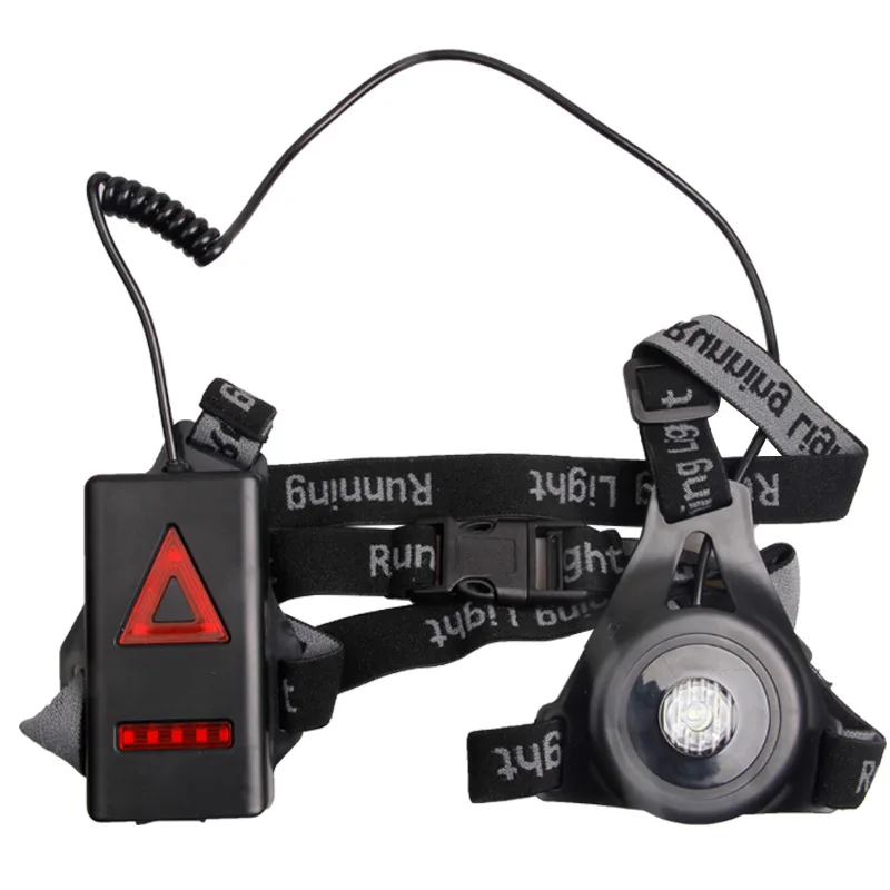 USB Rechargeable Outdoor Night Running Lights LED Chest Light with Safety Warning Red Lamp