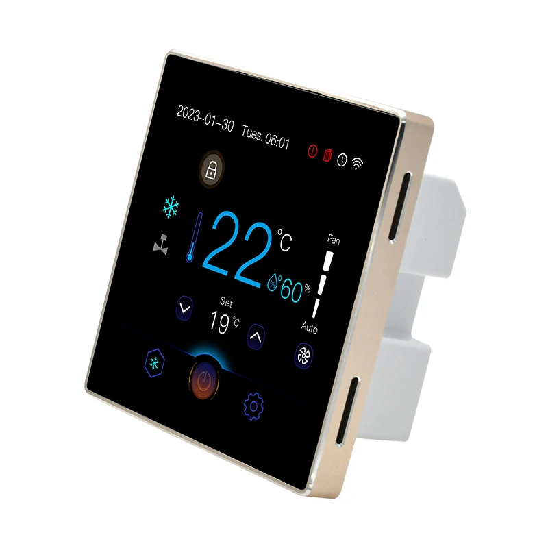 High-end colorful LCD touch display thermostat switch used for floor heating HVAC system thermostat