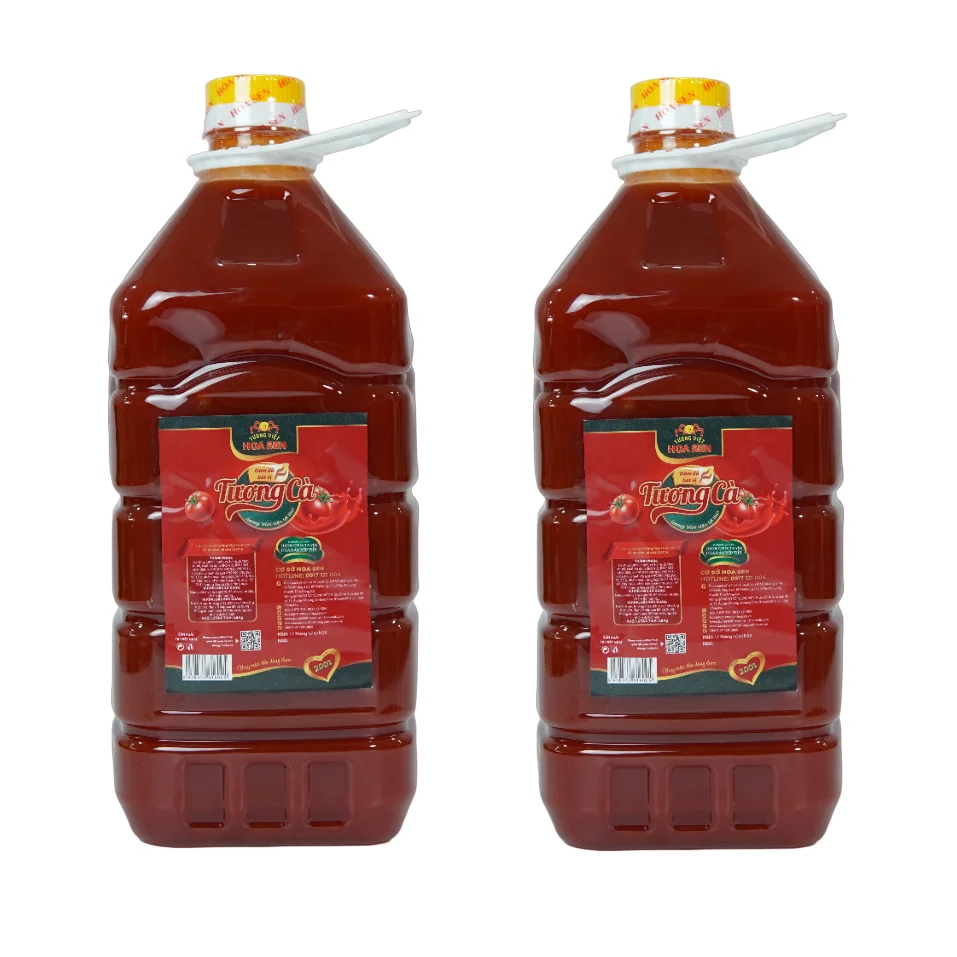 Factory Vietnam Tomato Sauce For Pizza Best Price Low MOQ Export Standard Tomato Sauce Can 5kg- Tuong Viet Hoa Sen