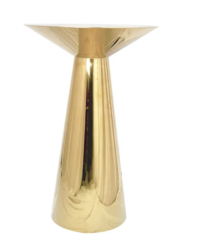 Outdoor Stainless Steel Gold Round Bar Table For Hotel Restaurant And Wedding