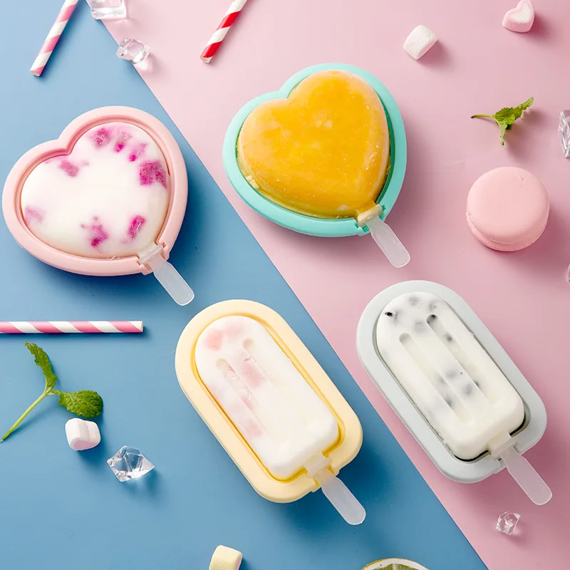 Бытовой Diy контейнер для льда ldpе прессформы коробки мультфильм Пищевой Мороженое силиконовые формы с крышкой