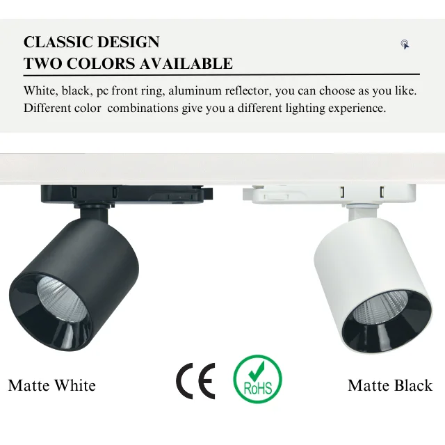 Track Rail Light System Adjustable Focus Commercial Lighting System Ceiling Recessed Track Rail Led Cob Light