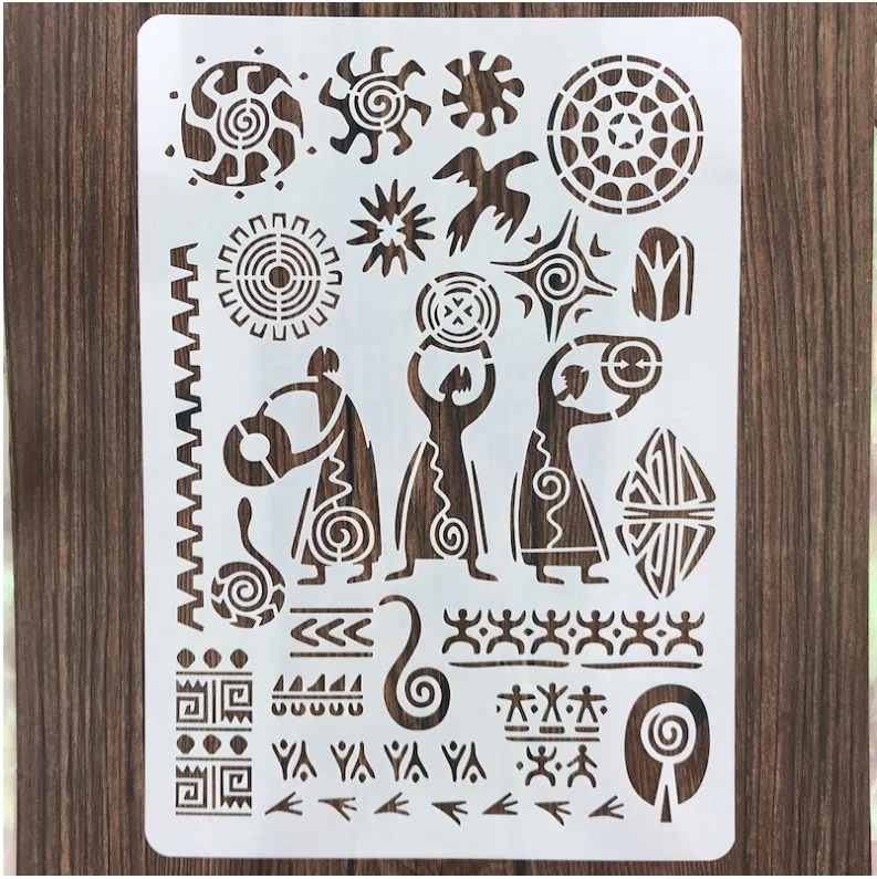 Custom Wall Stencil OEM Eco Friendly Plastic Tree Home Decoration for Painting Family Black Bag White Wood Logo Pack PET Pcs Gua