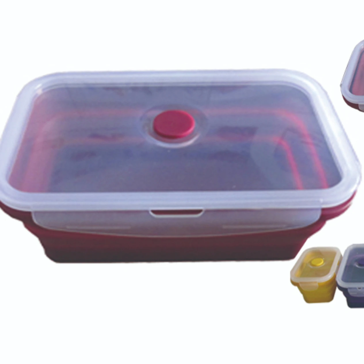 Eco-Friendly silicone folding lunch box kids   silicone folding waterproof bowl box