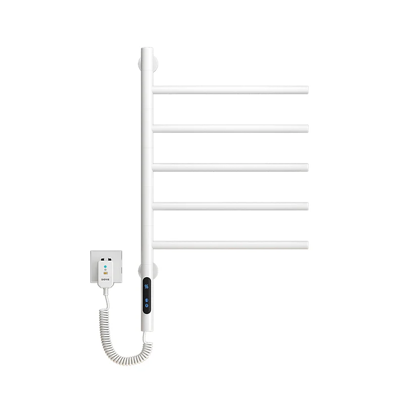 New Design Wall Rotating Towel Rack Heated Drying Bathroom Stainless Steel Grey Electric Towel Rack