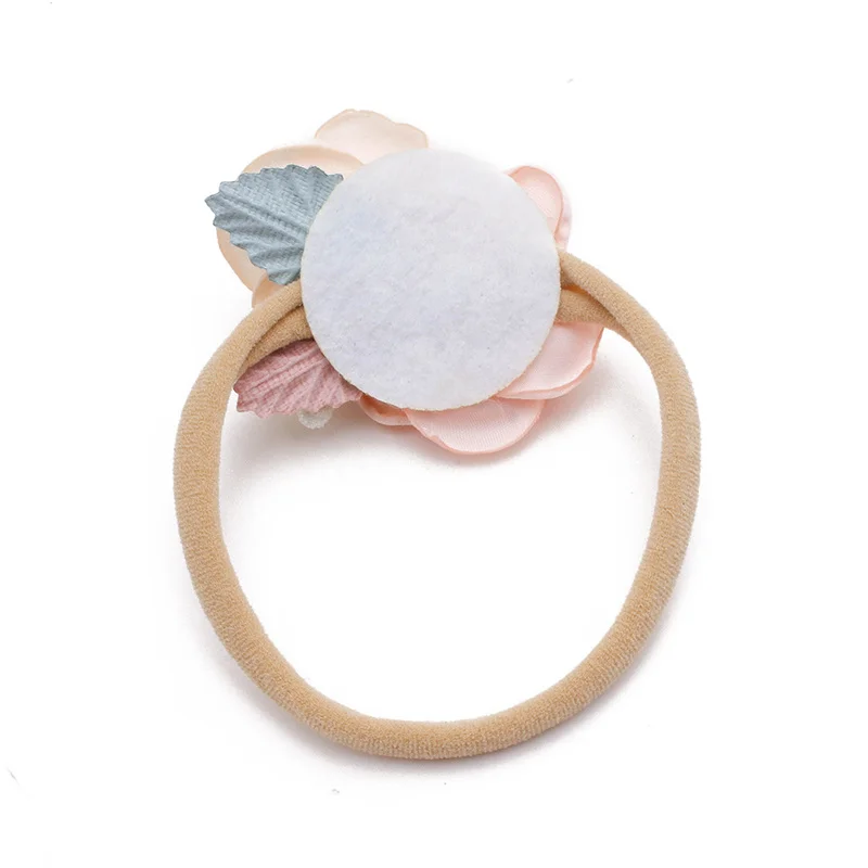 New Arrival Newborn Baby Elastic Hairband Flower Nylon Headbands For Girls Kids Hair Accessories