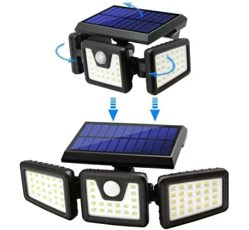 74 led  outdoor waterproof Panta Safe Light three heads Motion Sensor Wall Light