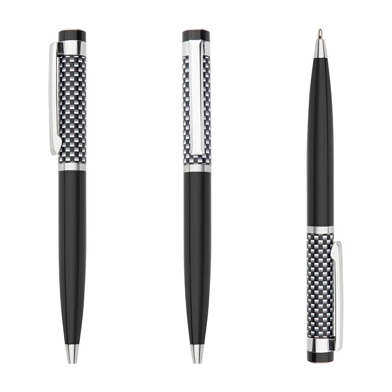 High Quality Custom Logo Gred Relief Checker Board Lattice Rollerball Ballpoint Pen