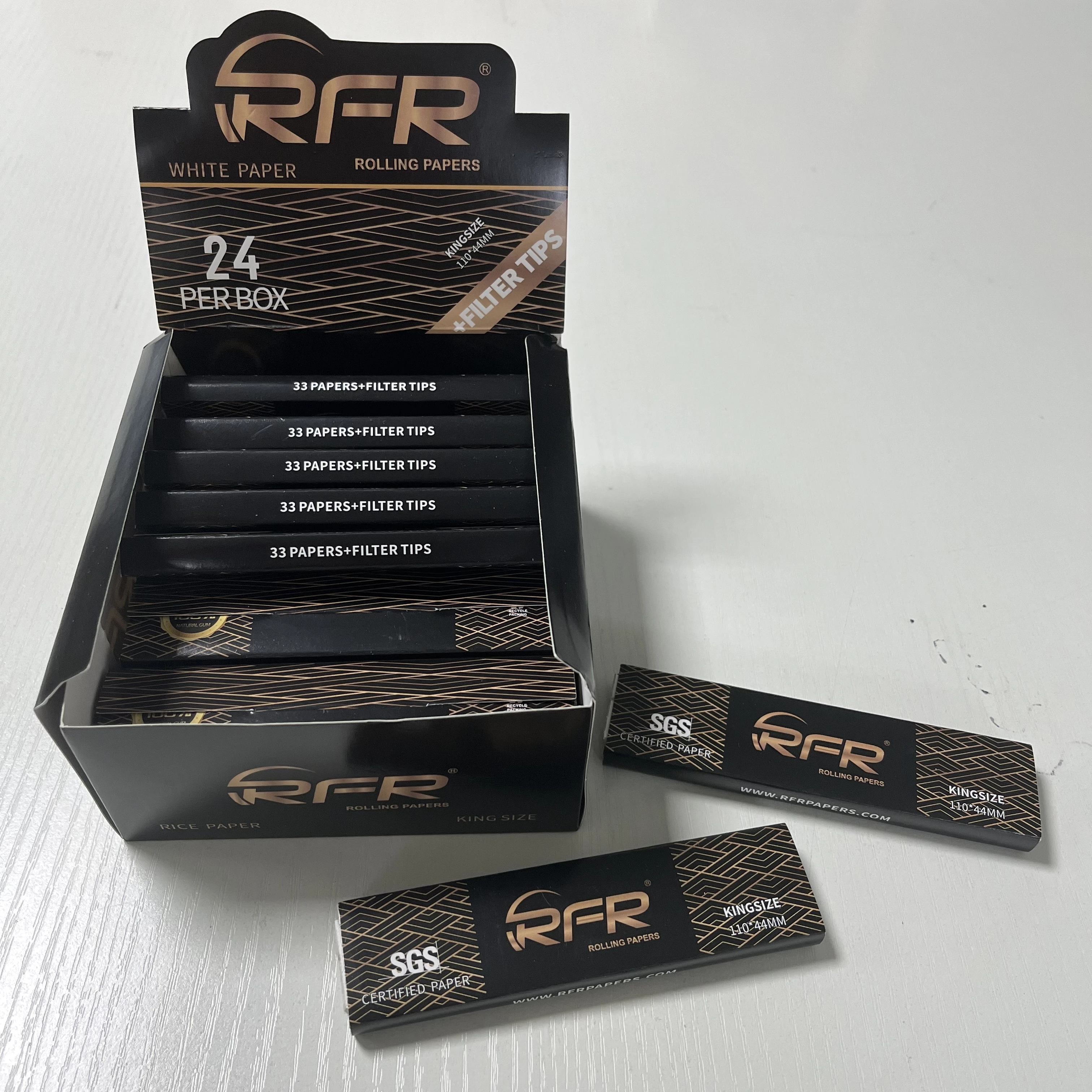 Hot Sale All Natural Smoking Paper Roll Custom Design King Size Slim Slow Burning RFR Smoking Rolling Paper