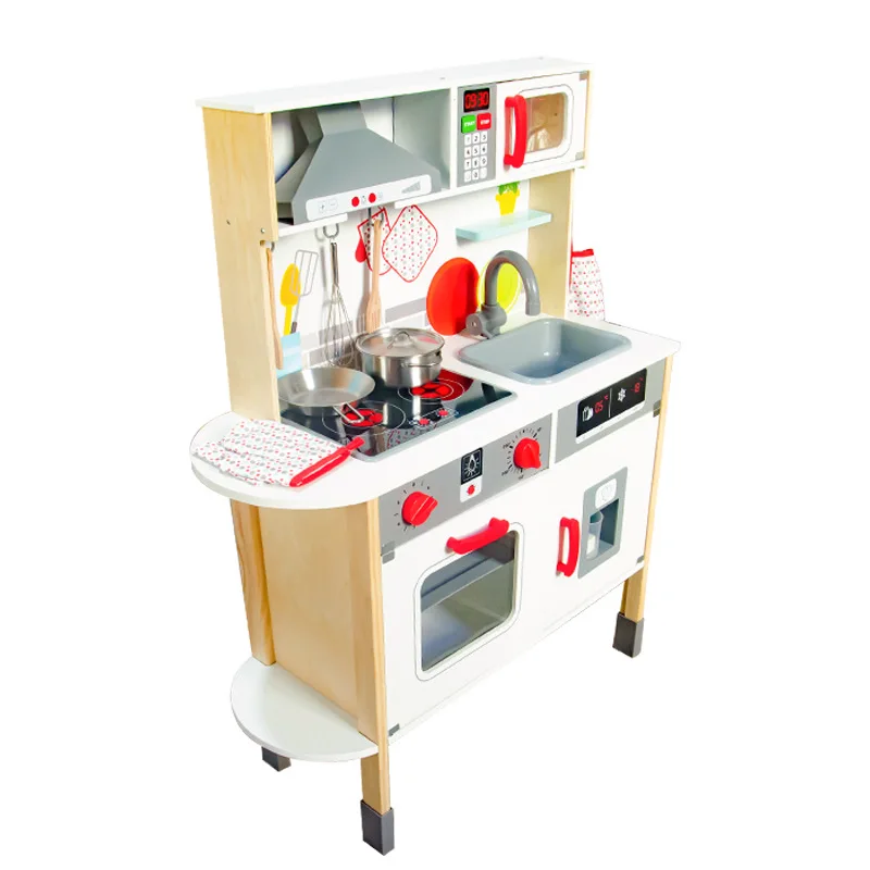 Kids Kitchen Set Toy Pretend Play Cooking Game Spray Children Kitchen Toy Zhejiang Unisex Wooden 2 Sets 3 Ages+ Brinquedo Unisex