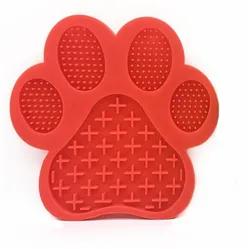 Dog Footprint Shaped Bowl Lick Pad Pet Feeder Cat Silicone Slow Food Mat