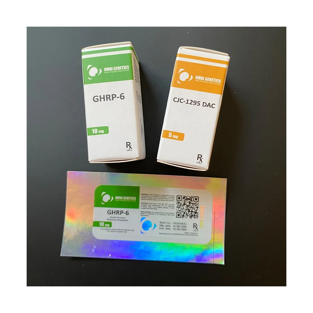 2022 Newest printed branded hcg injection peptide packaging paper box empty vial label with plastic tray for 1x5000iu hcg