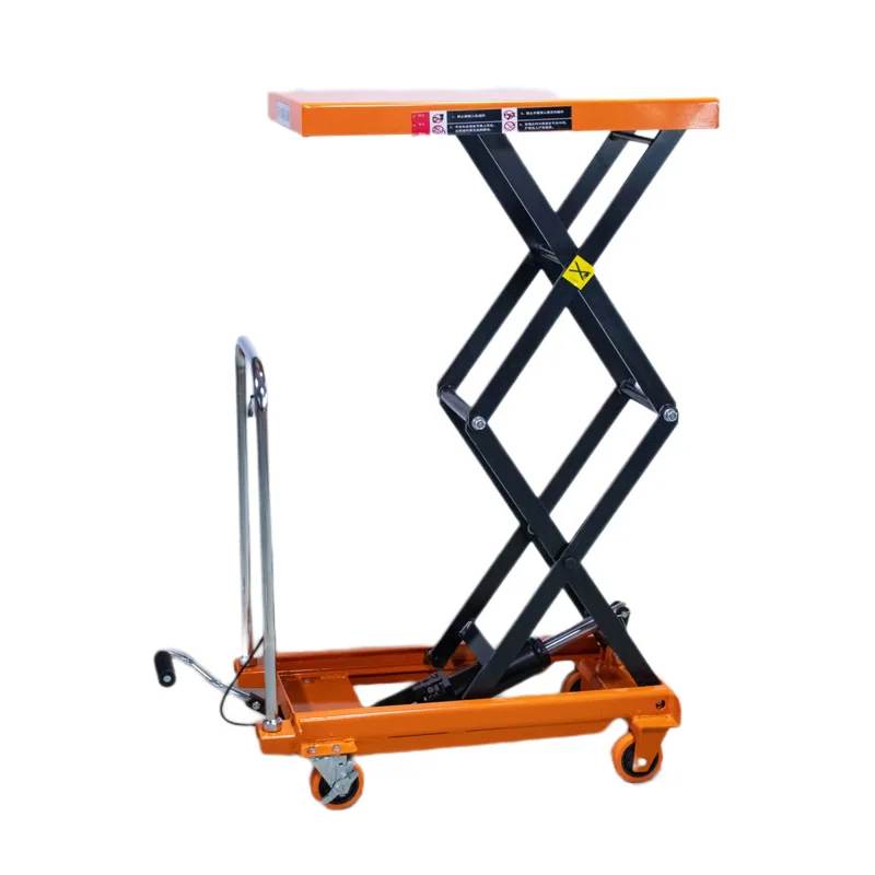 Movable platform hydraulic lift manual 500kg capacity 1.3m lifting height