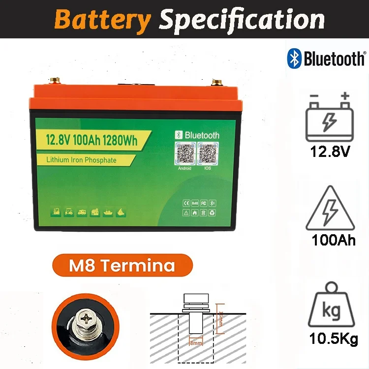 Manufact CBTPOWER Rechargeable 12.8v High Quality LCD Display Lifepo4 Lithium Battery China Optional 12V 100AH Solar Cell MPPT