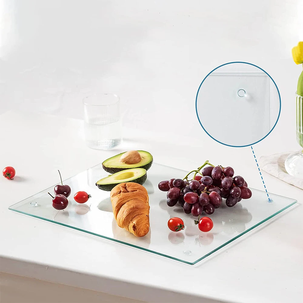 Wholesale sublimation small clear kitchen safe rectangle tempered glass cutting board