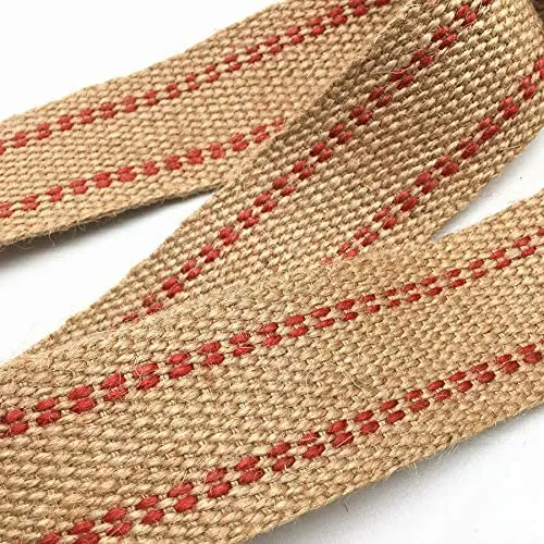 50mm width craft red jute webbing tape  by the roll