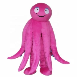 Good visual nice quality soft plush blue octopus mascot costume walking life size adult octopus mascot costume